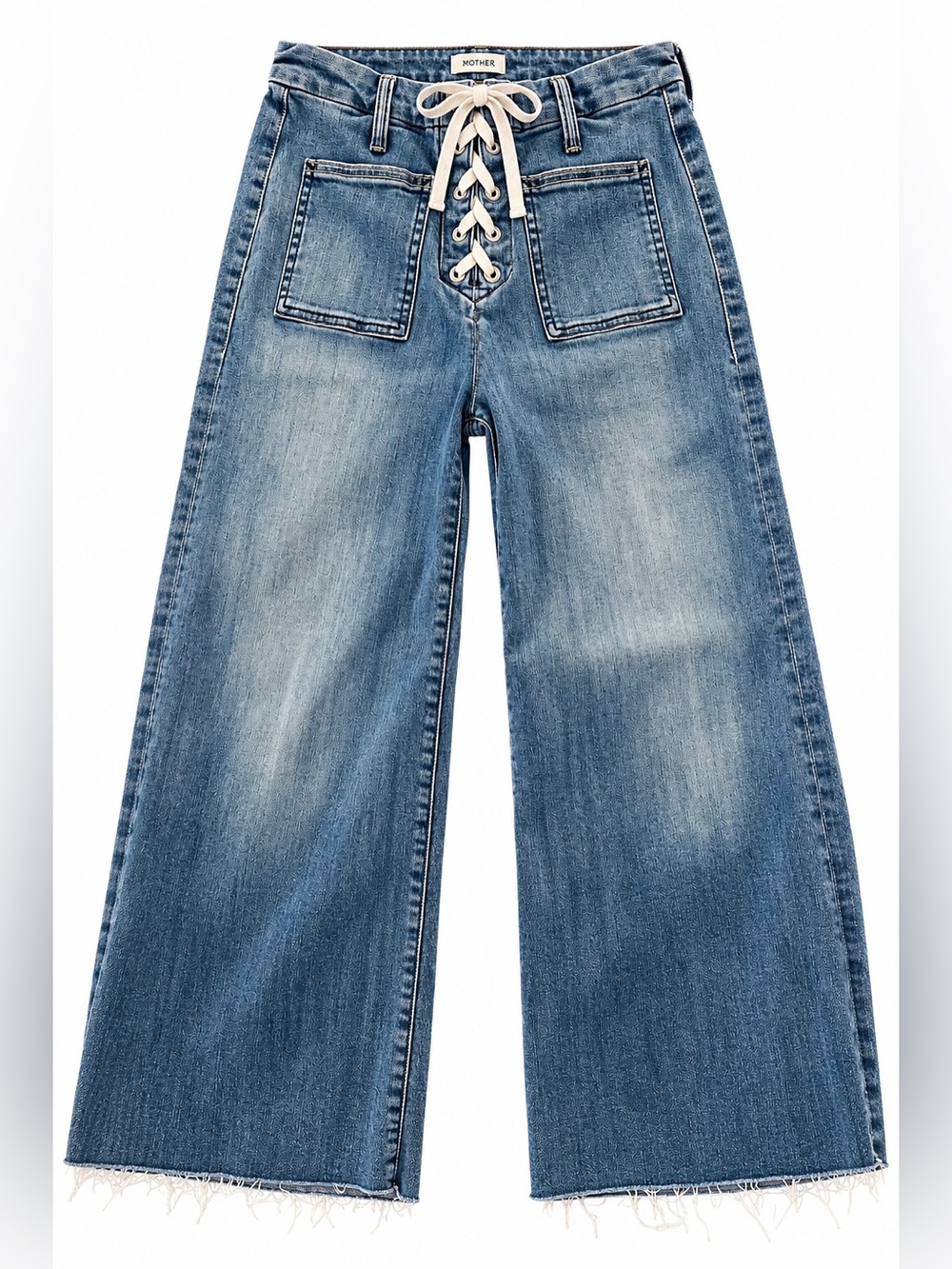 MOTHER The Roller Crop Lace Up Jeans
